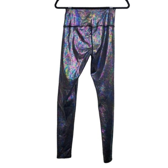 Forever 21 LA Society Womens Black Iridescent Snake Print Leggings Size S NWT - Picture 3 of 6